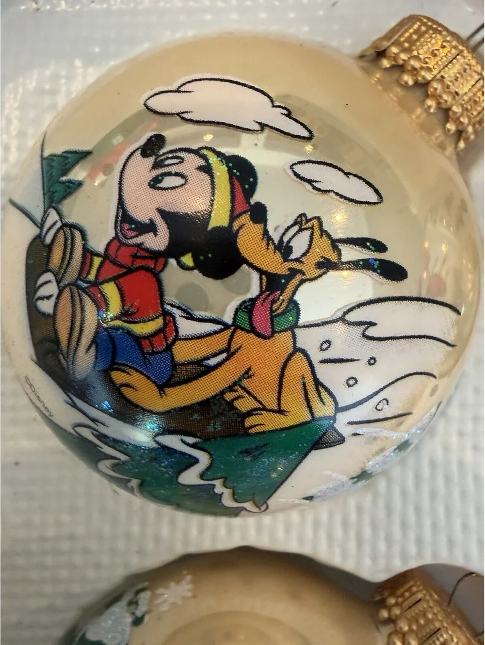 Mickey Mouse Christmas by Krebs 4  glass ornaments vintage 90s original box
